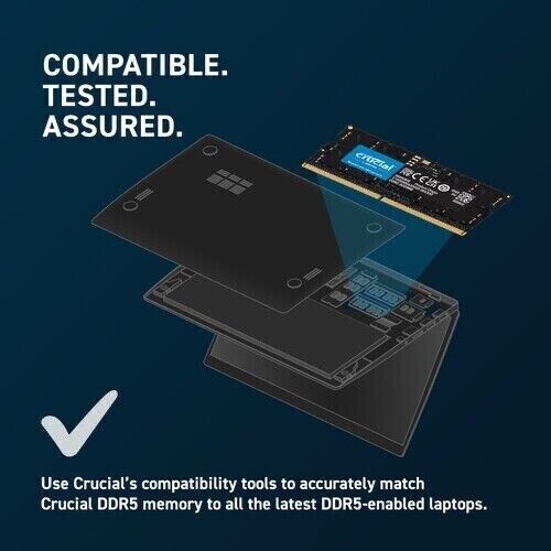 Crucial 32GB 262-Pin DDR5 SODIMM 5600 PC5-44800 Laptop Memory CT32G56C46S5