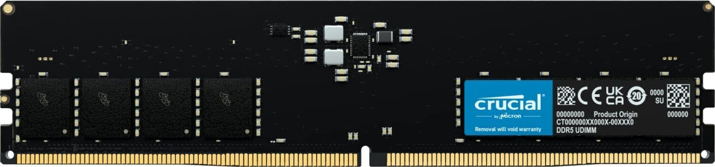 Crucial 32GB Single DDR5 4800MHz PC5-38400 RAM 288-Pin Desktop Memory 4800 uDIMM