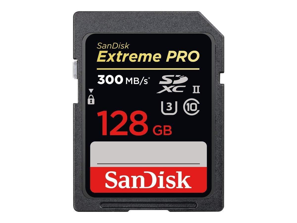 SanDisk 128GB Extreme PRO SD SDXC Card 300MB/s Class 10 UHS-II U3 4K Memory SDSDXPK-128G-ANCIN