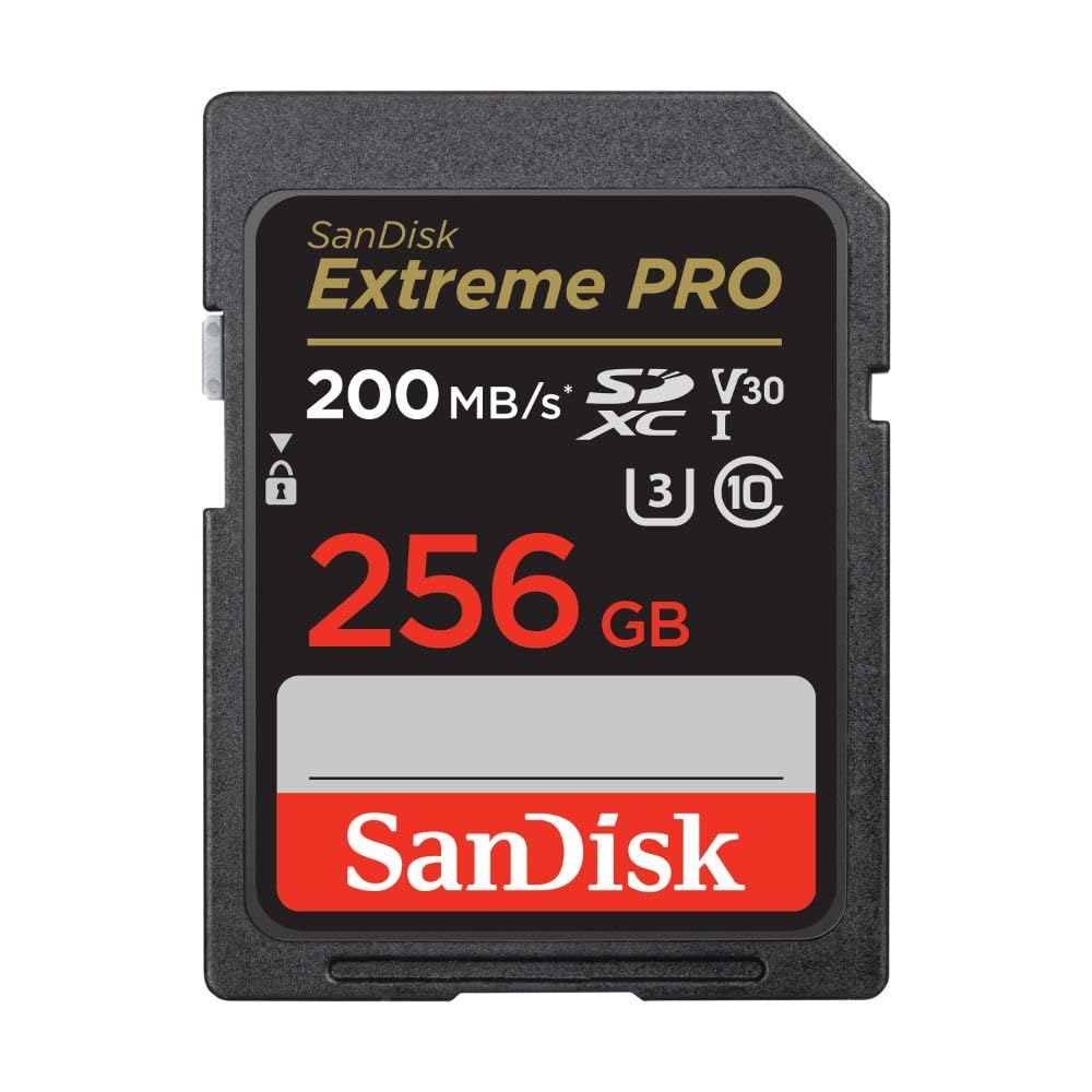 SanDisk 256GB Extreme PRO SD SDXC Card 200MB/s Class 10 UHS-1 U3 4K Memory SDSDXXD-256G