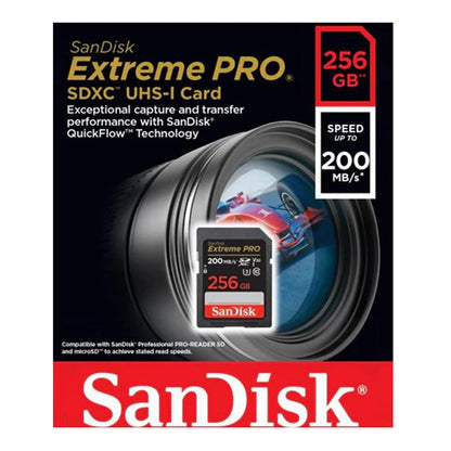 SanDisk 256GB Extreme PRO SD SDXC Card 200MB/s Class 10 UHS-1 U3 4K Memory SDSDXXD-256G