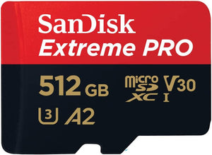 SanDisk 512GB Micro SD SDXC MicroSD Class 10 Extreme PRO 200MB/s SDSQXCD-512G