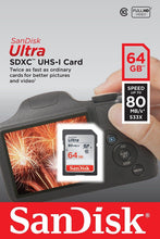 Load image into Gallery viewer, SanDisk Ultra 64GB 80MB/s SDXC SDHC Class 10 533x SD Camera Flash Memory Card