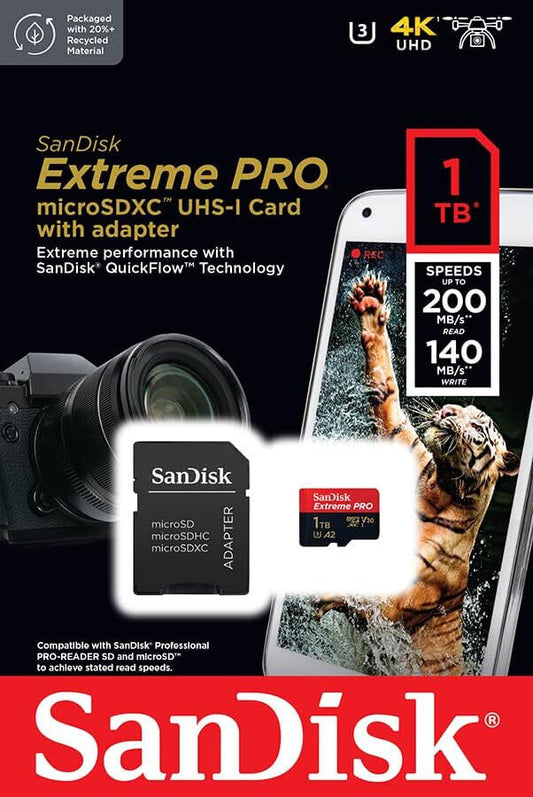 Sandisk 1TB Extreme PRO Micro SD  MicroSDXC Memory Card  SDSQXCD-1T00-GN6MA