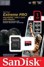 Load image into Gallery viewer, Sandisk 1TB Extreme PRO Micro SD  MicroSDXC Memory Card  SDSQXCD-1T00-GN6MA