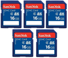 Load image into Gallery viewer, Lot of 5 x SanDisk 16GB SDHC Class 4 SD Flash Memory Card Camera SDSDB-016G-B35