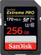 Load image into Gallery viewer, SanDisk 256GB Extreme PRO SD SDXC Memory Card 170MB/s Class 10 UHS-1 U3 4K 256G