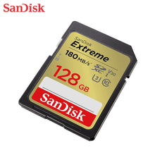 Load image into Gallery viewer, SanDisk 128GB Extreme SDXC 180MB/S U3 4K SD Class 10 Memory Card SDSDXVA-128G