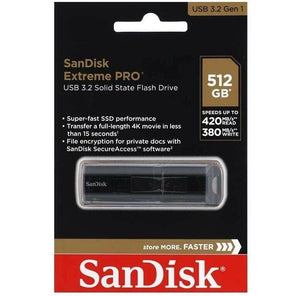 SanDisk 512GB EXTREME PRO Cruzer USB 3.2 Flash Memory Pen Drive SDCZ880-512G