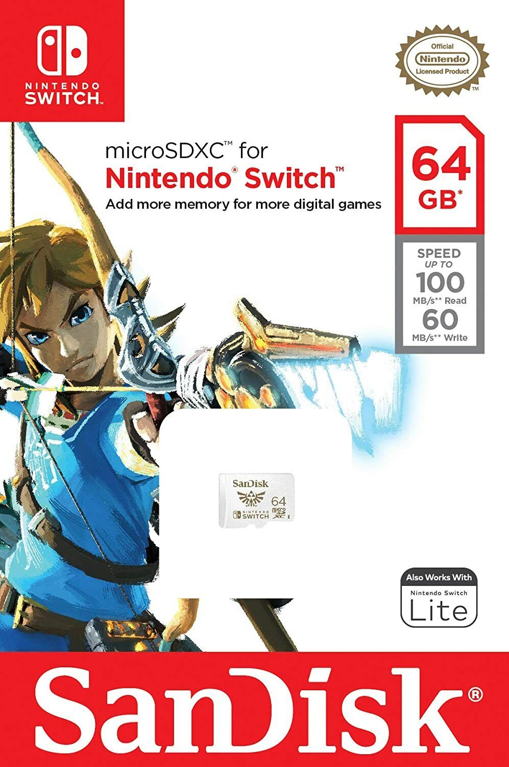 SanDisk 64GB MicroSDXC Micro sd Card UHS-1 Nintendo Switch SDSQXAT-064G-GN3ZN