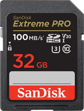 Load image into Gallery viewer, SanDisk Extreme 32GB SDHC 100 MB/S UHS-1 SD Class 10 Memory Card SDSDXXO-032G U3