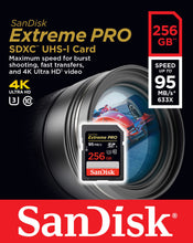Load image into Gallery viewer, SanDisk 256GB 256G Extreme PRO SD SDXC Card 95MB/s Class 10 UHS-1 U3 4K Memory