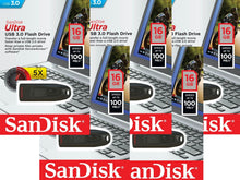 Load image into Gallery viewer, Lot of 5 SanDisk 16GB Cruzer Ultra USB 3.0 100MB/s Flash Thumb Drive SDCZ48-016G