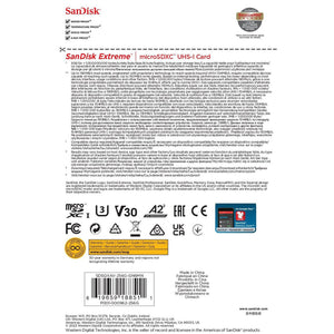 SanDisk Extreme 256GB microSDXC Card UHS-I U3 V30 190MBs SDSQXAV-256G-GN6MN
