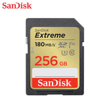 Load image into Gallery viewer, SanDisk 256GB Extreme SD SDXC Card 180MB/s Class 104K Memory SDSDXVV-256G