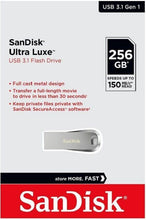Load image into Gallery viewer, SanDisk Ultra Luxe 256GB 3.1 USB Flash Drive SDCZ74-256G-G46