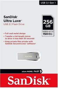 SanDisk Ultra Luxe 256GB 3.1 USB Flash Drive SDCZ74-256G-G46