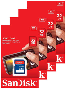 Lot 4 x SanDisk 32GB SDHC Class 4 SD Flash Memory Card Camera SDSDB-032G 128GB