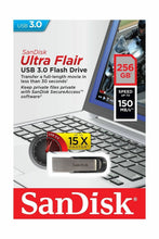 Load image into Gallery viewer, SanDisk 256GB Ultra Flair USB 3.0 150MB/s SDCZ73-256G-G46 Retail