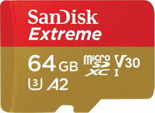 Load image into Gallery viewer, SanDisk 64GB microSDXC Extreme 160MB/s A2 4K U3 V30 64G SD microSD card SDSQXA2