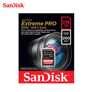 SanDisk 256GB 256G Extreme PRO SD SDXC Card 200MB/s Class 10 UHS-1 U3 4K Memory