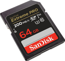 Load image into Gallery viewer, SanDisk Extreme PRO 64GB UHS-I U3 SDXC 200MB/s 4K UHD Video Memory Card SDSDXXU