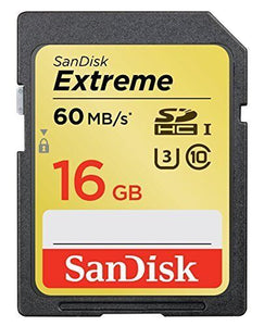 SanDisk 16GB Extreme SDHC 60MB/S Class 10 400x UHS-I U3 Camera Flash Memory Card