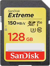 Load image into Gallery viewer, SanDisk Extreme 128GB SDXC 150MB/S 1000x UHS-1 SD Class 10 Memory Card 128G 4K