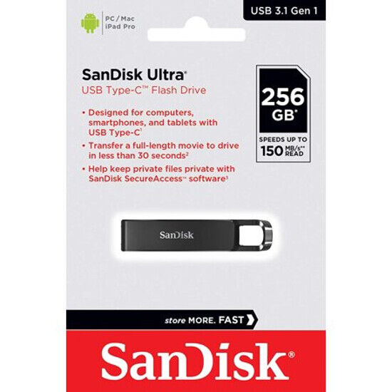 SanDisk Ultra 256GB USB Type-C Flash Drive 3.1 150mbps SDCZ460-256G-G46