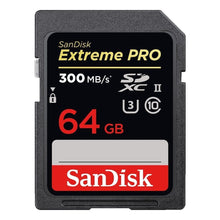 Load image into Gallery viewer, SanDisk 64GB SDXC Extreme Pro UHS-II U3 300MB/s 4K Class 10 SD Card Camera 2000x