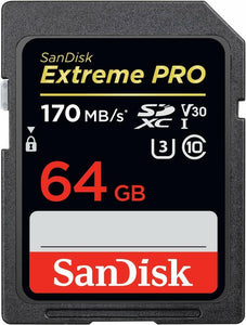 SanDisk 64GB Extreme PRO SD SDXC Card 170MB/s Class 10 UHS-1 U3 4K Memory V3 64G