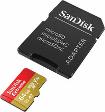 Load image into Gallery viewer, SanDisk 64GB microSDXC Extreme 160MB/s A2 4K U3 V30 64G SD microSD card SDSQXA2