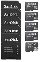 Load image into Gallery viewer, Lot of 5 New SanDisk 16 GB MicroSD HC Micro SDHC SD Class 4 TF Flash Memory Card