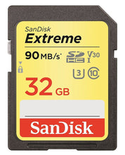 Load image into Gallery viewer, SanDisk Extreme 32GB SDHC 90 MB/S UHS-1 SD Class 10 Memory Card SDSDXVE-032G U3