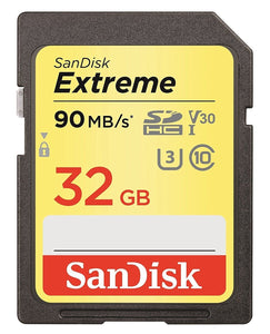 SanDisk Extreme 32GB SDHC 90 MB/S UHS-1 SD Class 10 Memory Card SDSDXVE-032G U3