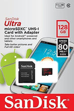 Load image into Gallery viewer, SanDisk 128GB Ultra MicroSD Micro SDXC Class 10 80MB/s Memory Card w SD Adapter