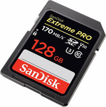 Load image into Gallery viewer, SanDisk 128GB Extreme PRO SD SDXC Memory Card 170MB/s Class 10 UHS-1 U3 4K 128G