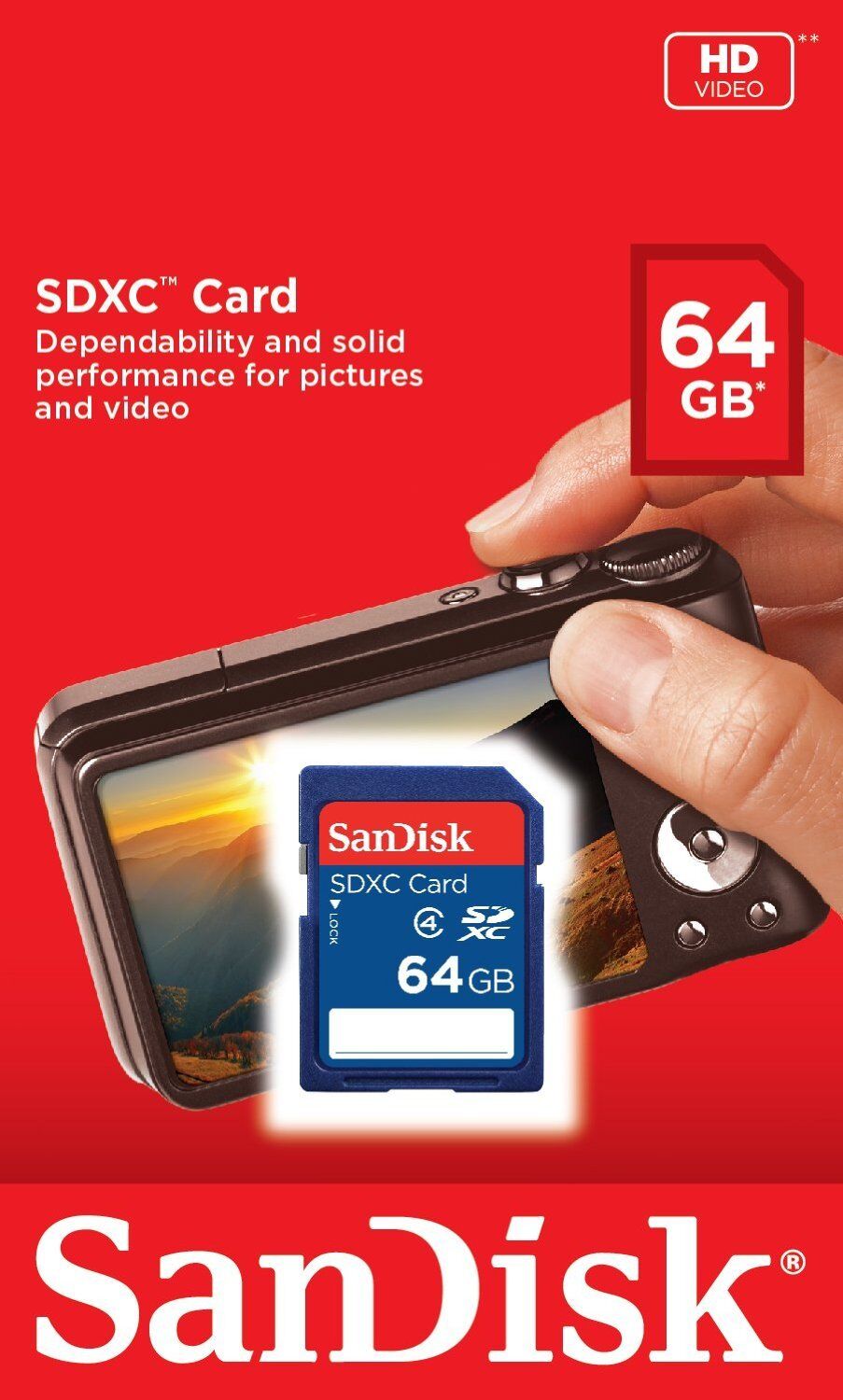 New SanDisk 64GB SD SDXC Class 4 Camera Flash Memory Card 64 G SDSDB-064G