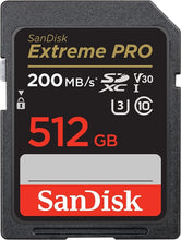 Load image into Gallery viewer, SanDisk Extreme 512GB 200MB/S Class 10 Micro SD MicroSDXC U3 Memory Card SDSDXXD