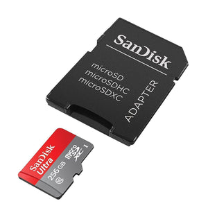 SanDisk Ultra 256 GB Micro SD XC UHS-I Card with Adapter SDSQUNI-256G-GN6MA NEW
