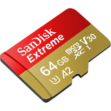 Load image into Gallery viewer, SanDisk Extreme 64GB UHS Class 3 V30 MicroSDXC Memory Card SDSQXAH-064G-GN6MN