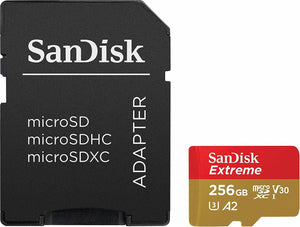 SanDisk Extreme 256GB 160MB/S Class 10 Micro SD MicroSDXC U3 Memory Card SDSQXA1