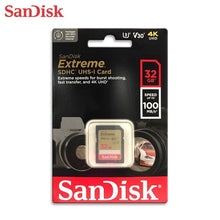Load image into Gallery viewer, SanDisk 32GB Extreme Class10 UHS-I U3 SDHC Memory Card 100MB/s 4K