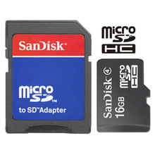 Load image into Gallery viewer, SanDisk 16GB MicroSD Micro SDHC TF Flash Class 4 Memory Card 16G with SD Adapter