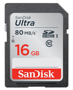 SanDisk 16 GB Ultra SDHC SDXC SD Class 10 80MB/S High Speed 533X Card UHS-I HD