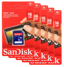 Load image into Gallery viewer, Lot of 5 x SanDisk 16GB SDHC Class 4 SD Flash Memory Card Camera SDSDB-016G-B35