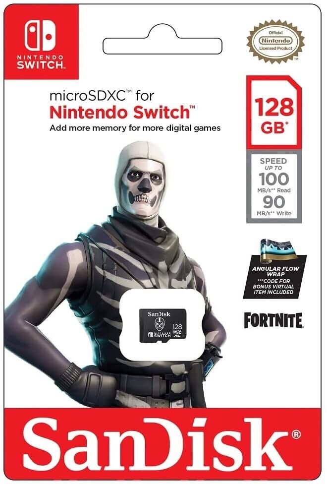 SanDisk 128GB microSDXC Nintendo Switch Fortnite Edition SDSQXAO-128G Micro SD