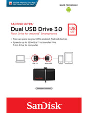 Load image into Gallery viewer, SanDisk 128GB OTG Dual Ultra USB 3.0 Micro Flash Thumb Drive Memory SDDD2-128G