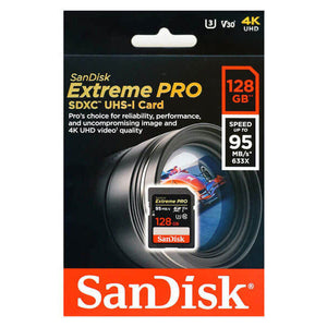 SanDisk 128GB 128G Extreme PRO SD SDXC Card 95MB/s Class 10 UHS-1 U3 4K Memory