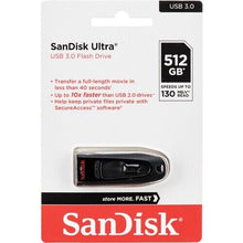 Load image into Gallery viewer, SanDisk 512GB Ultra USB 3.0 130MB/s Thumb Pen Flash Pen Drive SDCZ48-512G